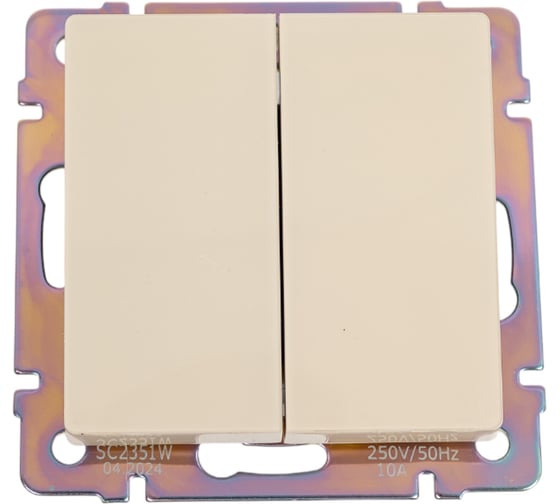 Изображение товара Перекрестный двухклавишный выключатель WERKEL (айвори акрил) w1123043 a064066