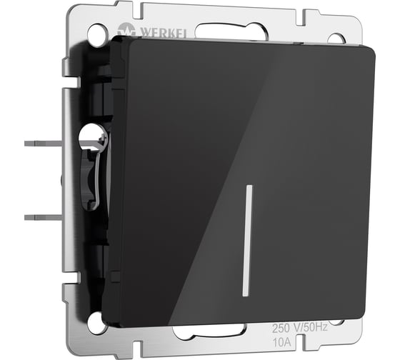 Изображение товара Одноклавишный проходной выключатель WERKEL с подсветкой (черный акрил) w1112148 a064036
