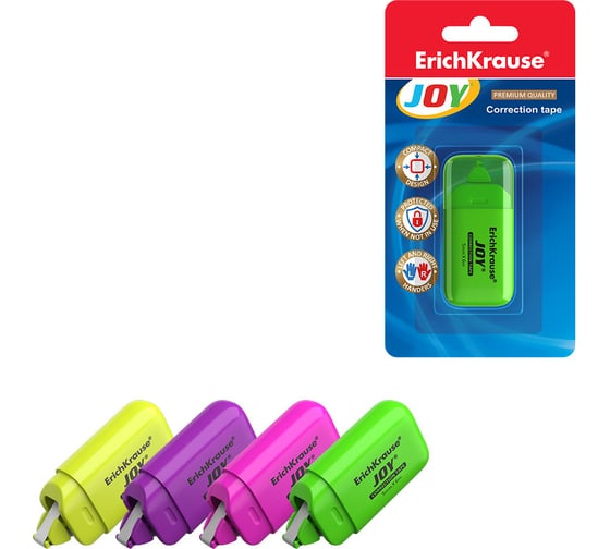 Изображение товара Корректирующая лента ErichKrause JOY, 5 мм х 6 м, ассорти 53197