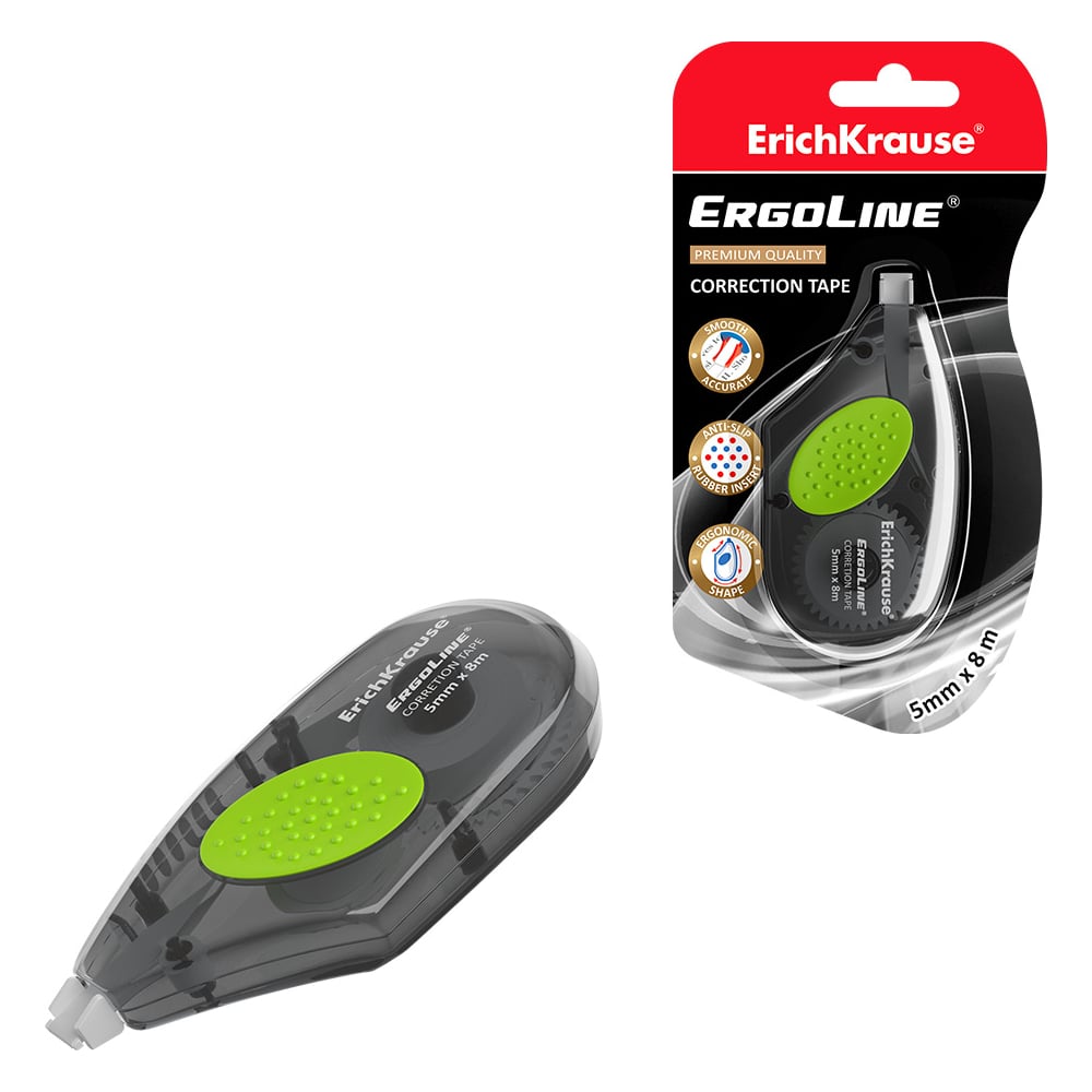 Изображение товара Корректирующая лента ErichKrause ErgoLine, 5 мм х 8 м, серый