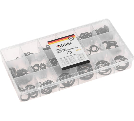 Изображение товара Набор резиновых уплотнительных колец KRANZ 3-22 мм, 225 шт./уп. KR-01-3101-17