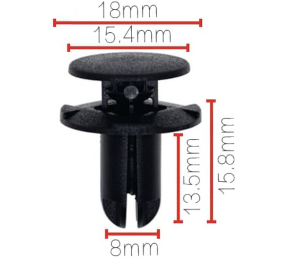 Изображение товара Клипса крепежная для а/м hyundai, kia, для бампера 865952t500 10 шт Nord-Yada 909239