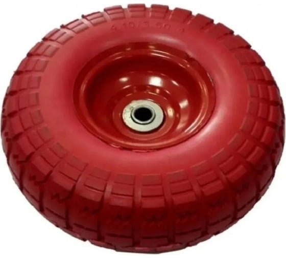 Изображение товара Колесо полиуретановое для тачки/тележки 4.1/3.5-4 250 мм, подшипник 20 мм, не симметричная ступица, непрокалываемое WORKY ARD255883