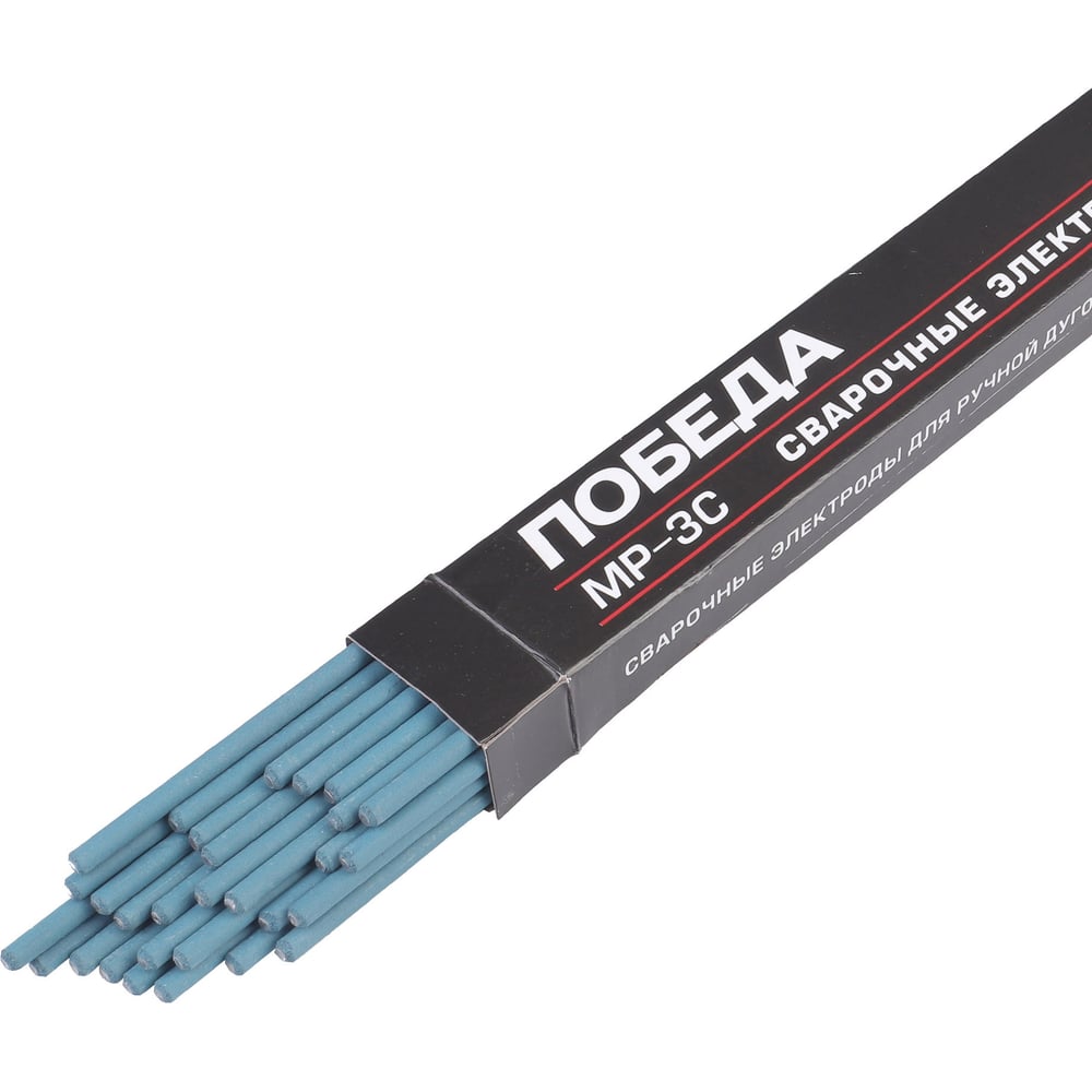 Изображение товара Электроды сварочные МР-3С 3 мм 0.8 кг победа для сварки сталей