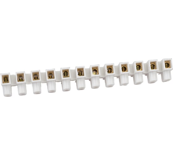 Изображение товара Клеммный блок OXION 6a, сечение 6мм2, 400v, белый, латунь, полипропилен OX-TB6021