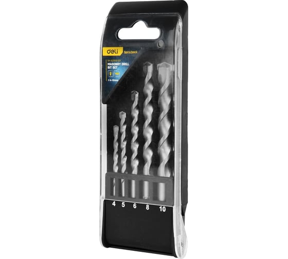 Изображение товара Набор сверл по бетону DH-JGZ005-ED1 4-10 мм, 5 шт, пластиковый кейс DELI 118484