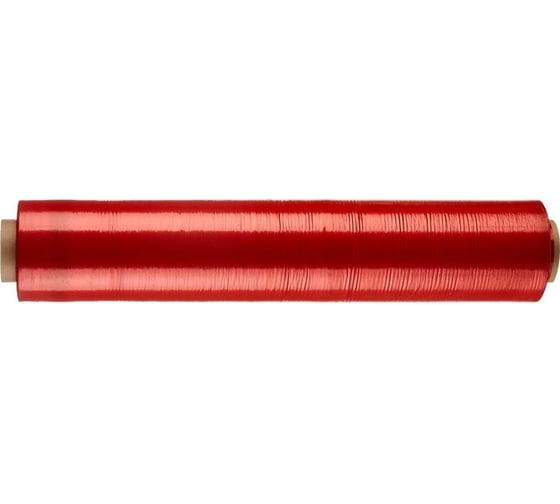 Изображение товара Стрейч-пленка для ручной упаковки ООО Комус вторичное сырье, 20 мкм, 50 см, 217 м, 2 кг нетто, красная 840664