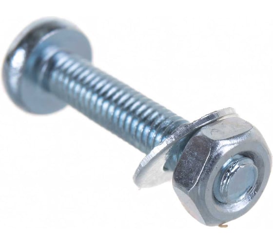 Изображение товара Пакет винт п/ц с гайкой и шайбой Метизный двор цинк м3х16мм 50 шт. 4607173901859