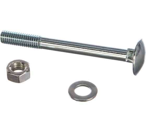 Изображение товара Пакет мебельный болт с гайкой и шайбой Метизный двор цинк м8х80мм 3 шт. 4607173901842