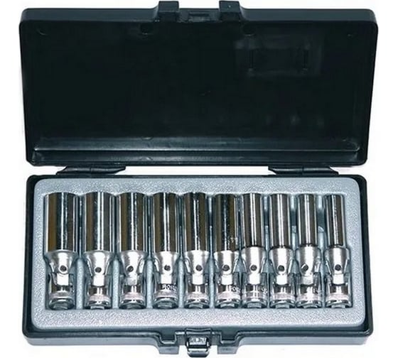 Изображение товара Набор длинных 6-гранных головок с карданом 3/8" DR, 10 предметов FORCE 3103