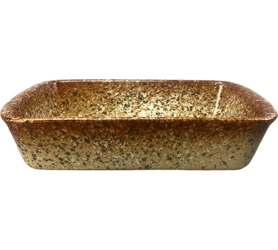 Изображение товара Форма для запекания JEWEL Мрамор 24 см, с ручками, коричневая, керамика ПП005-66