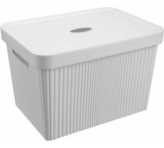 Изображение товара Лоток с крышкой Econova Velvet, 380x270x249 мм, 20 л, светло-серый флэк 434249738