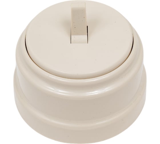 Изображение товара 1-клавишный выключатель Bylectrica тумблерный проходной 10А ОУ серия РЕТРО, А610-2265 бежевый