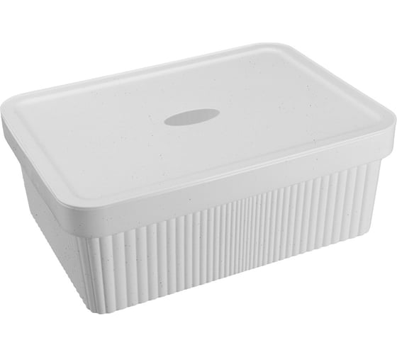 Изображение товара Лоток с крышкой Econova Velvet, 380x270x144 мм, 13 л, светло-серый флэк 434249638