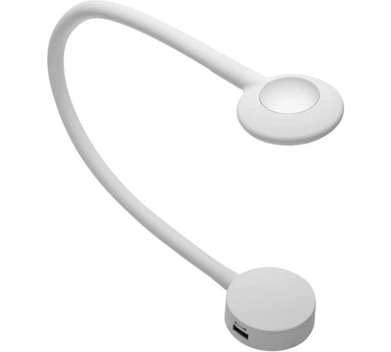 Изображение товара Светильник LED GTV CHICAGO с USB 5V/1A/2,1A, 12V2,1W, 16 LED нейтральный белый, провод 1,5 метра с mini amp, с диммером, белый LD-CHIC16NE-10DIM