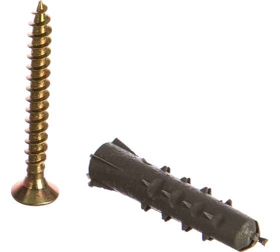 Изображение товара Пакет дюбель РДК Метизный двор 6х30мм + шуруп 4х35мм 15 шт. 4607173902139