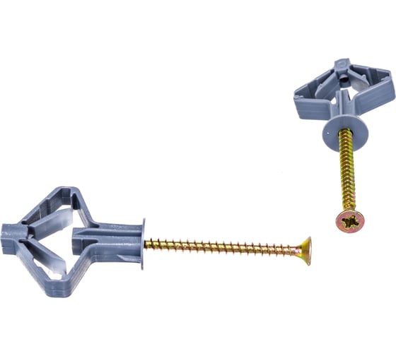 Изображение товара Пакет дюбель Бабочка Метизный двор 10х50 с шурупом 4х60 5 шт. 4607173907318