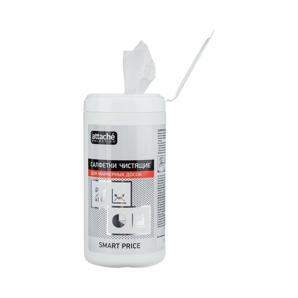 Изображение товара Салфетки влажные для маркерных досок Attache Selection smart price 100 шт