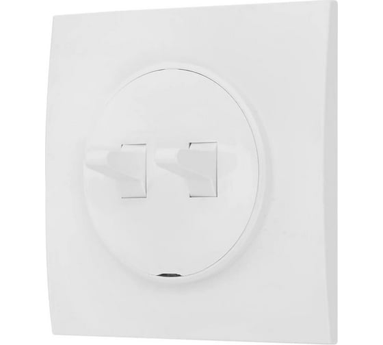 Изображение товара 2-клавишный выключатель Bylectrica тумблерный СУ серия ПРОВАНС квадрат, белый С510-2304