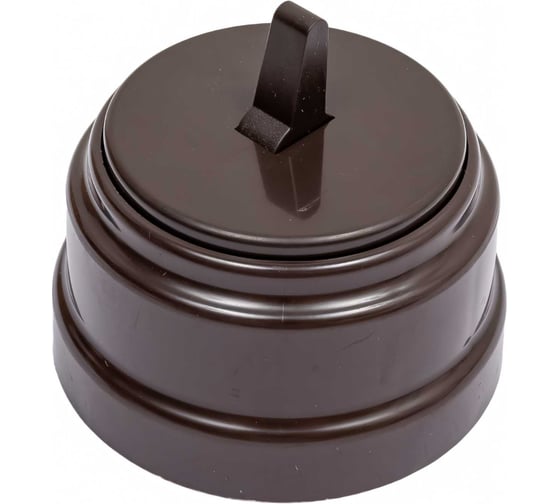 Изображение товара 1-клавишный выключатель Bylectrica А110-2203 тумблерный 10А ОУ, серия РЕТРО, шоколад, А110-2203 шоколад