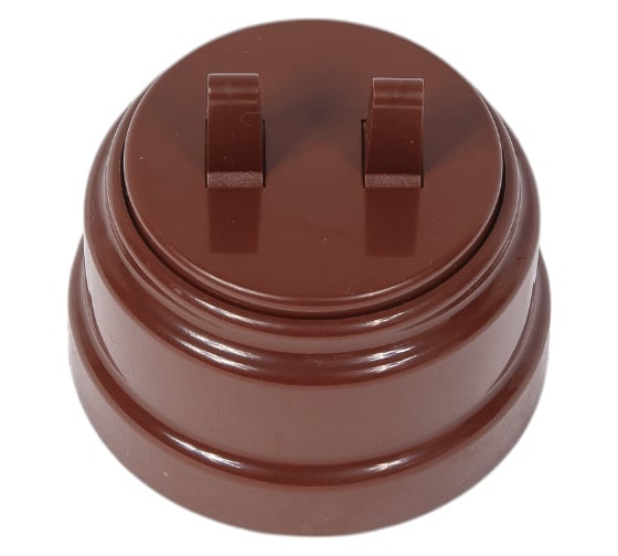 Изображение товара 2-клавишный выключатель BYLECTRICA тумблерный 10А ОУ РЕТРО А510-2204 коричневый