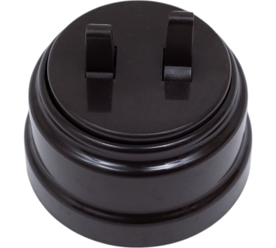 Изображение товара 2-клавишный выключатель Bylectrica А510-2204 тумблерный 10А ОУ, серия РЕТРО, шоколад, А510-2204 шоколад