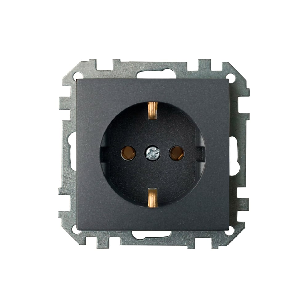 Изображение товара Механизм розетки с землей Bylectrica серия СТИЛЬ, графит