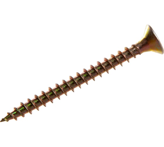 Изображение товара Потайной универсальный шуруп Метизный двор 6,0x60, желтый 6 шт. 4607173901019