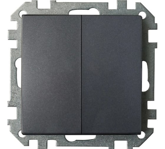 Изображение товара Механизм 2-клавишного выключателя Bylectrica СУ серия СТИЛЬ, С510-527 графит