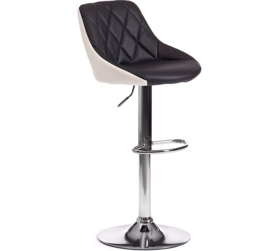 Изображение товара Барный стул Tetchair Messy (mod. ky704c), 1 шт. в упаковке, металл/экокожа, 47x48x84-105 см, черный/белый/хром 19787