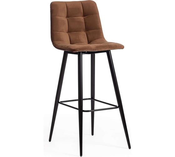 Изображение товара Барный стул Tetchair Chilly (mod.7095б), 1 шт. в упаковке, ткань/металл, 50x44x104 см, высота до сиденья 76 см, коричневый barkhat 12/черный 19639