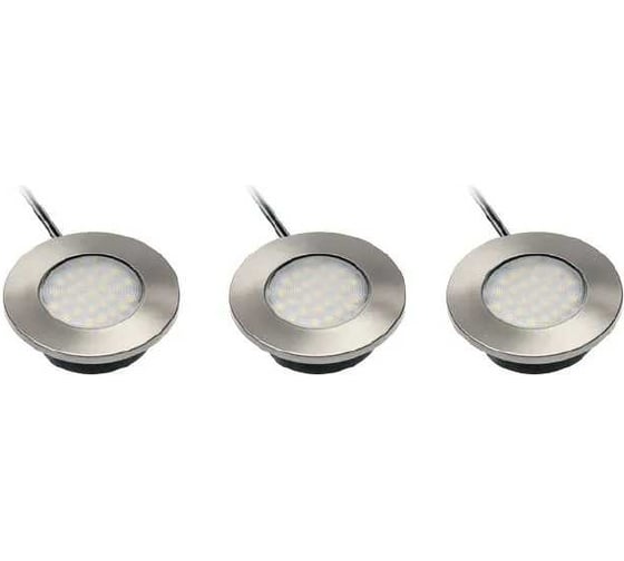 Изображение товара Комплект из 3-х точечных встраиваемых светодиодных светильников GTV Barri PLUS 3х1,5W, 220V, холодный свет LD-OBP27ZB-53