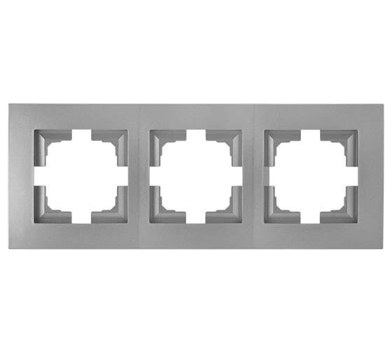 Изображение товара 3-местная рамка Bylectrica серия НОВЫЙ СТИЛЬ, ЮЛИГ.735212.553 серебро