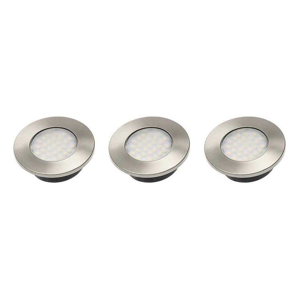 Изображение товара Комплект точечных светодиодных светильников GTV Barri PLUS 3 шт 1,5W 220V теплый свет