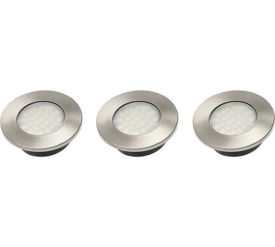 Изображение товара Комплект из 3-х точечных встраиваемых светодиодных светильников GTV Barri PLUS 3х1,5W, 220V, теплый свет LD-OBP27CB-53