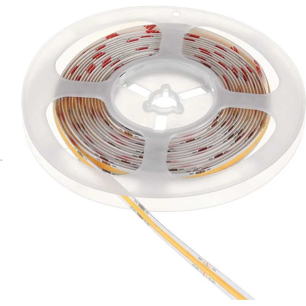 Изображение товара Светодиодная лента GTV LED COB 5м 8,7W 12V теплый белый IP20 легкая для монтажа