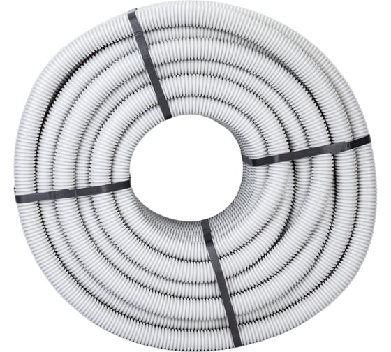 Изображение товара Гофрированная труба ЭРА ПВХ серый d 32мм с зонд. легкая 50м Б0020115