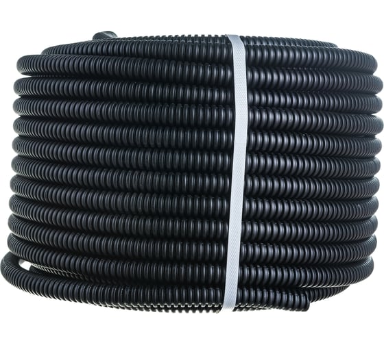 Изображение товара Гофрированная труба ЭРА ПНД черный d 16мм с зондом, легкая 50м Б0043779