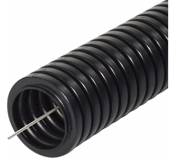 Изображение товара Гофрированная труба ЭРА ПНД черный d 25мм с зонд. легкая 10м Б0043777