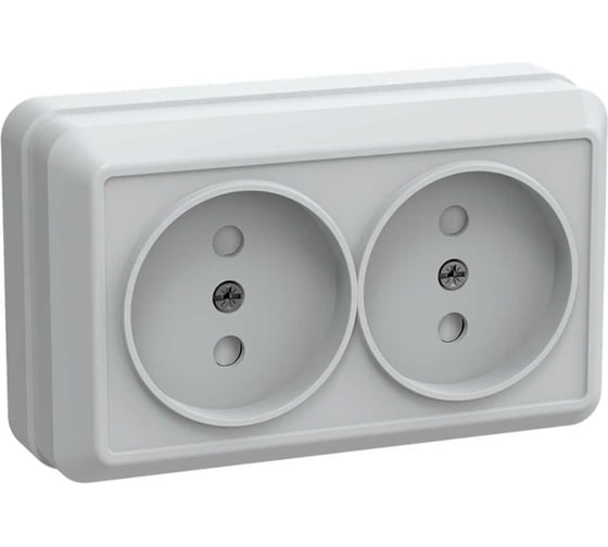 Изображение товара Розетка GENERICA 2местн. без з/к с защ.штор.10А откр.уст. Октава белый ERO23-K01-10-DC