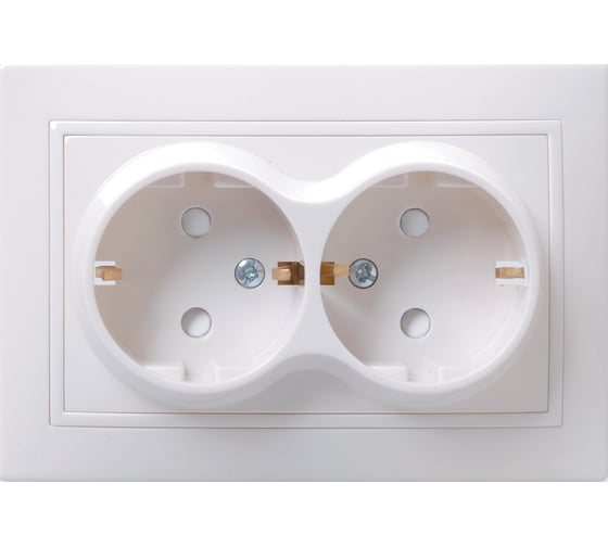 Изображение товара Розетка GENERICA РСш12-3-КБ 2местн. c з/к с защ.штор. 16А КВАРТА белый ERK21-K01-16-DM
