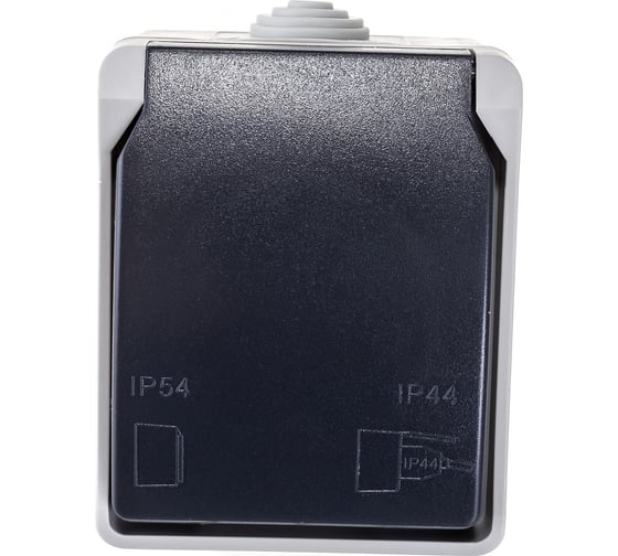 Изображение товара Розетка одноместная IEK РСб20-3-ФСр 1-м ОП Форс, для открытой установки, с заземлением, с крышкой, IP54, ERS12-K03-16-54-DC