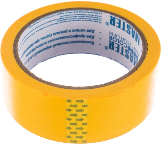 Изображение товара Малярная лента MASTER COLOR золотистая, рисовая бумага, термостойк. до 100C, 36 мм х 25 м 30-6123