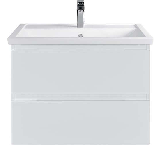 Изображение товара Подвесная тумба Sanstar riana 70 с раковиной фостер 70 (комплект), белая 315.1-1.5.1.КФОС