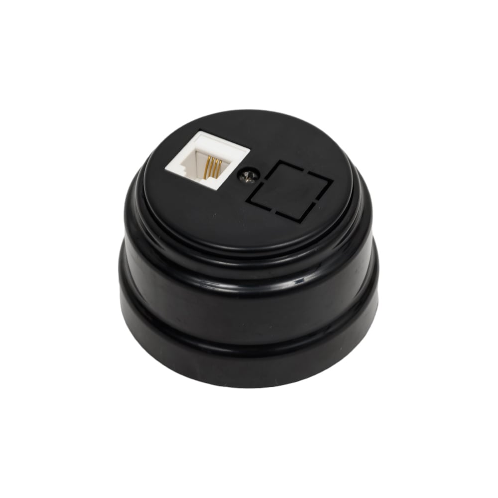 Изображение товара Телефонная розетка Bylectrica ОУ серия РЕТРО ТР4-5201 черный