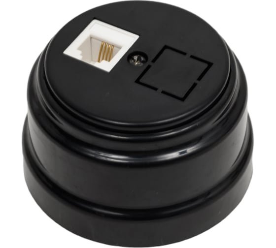 Изображение товара 1-местная телефонная розетка Bylectrica ОУ серия РЕТРО, ТР4-5201 ТР4-5201 черный