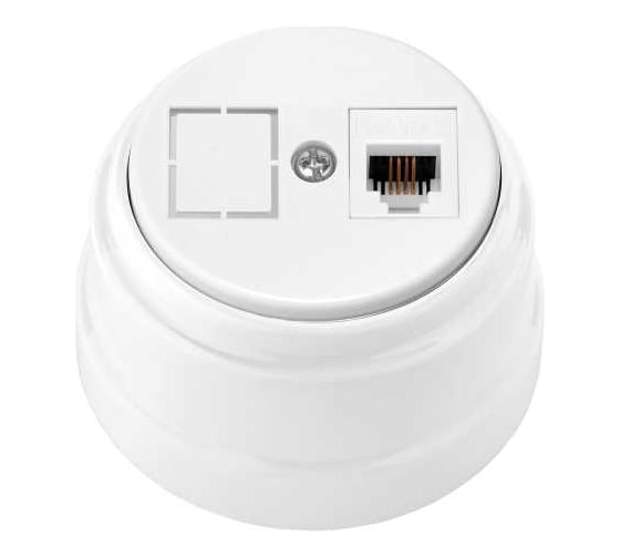 Изображение товара 1-местная телефонная розетка Bylectrica ОУ серия РЕТРО, ТР4-5201 ТР4-5201 коричневый