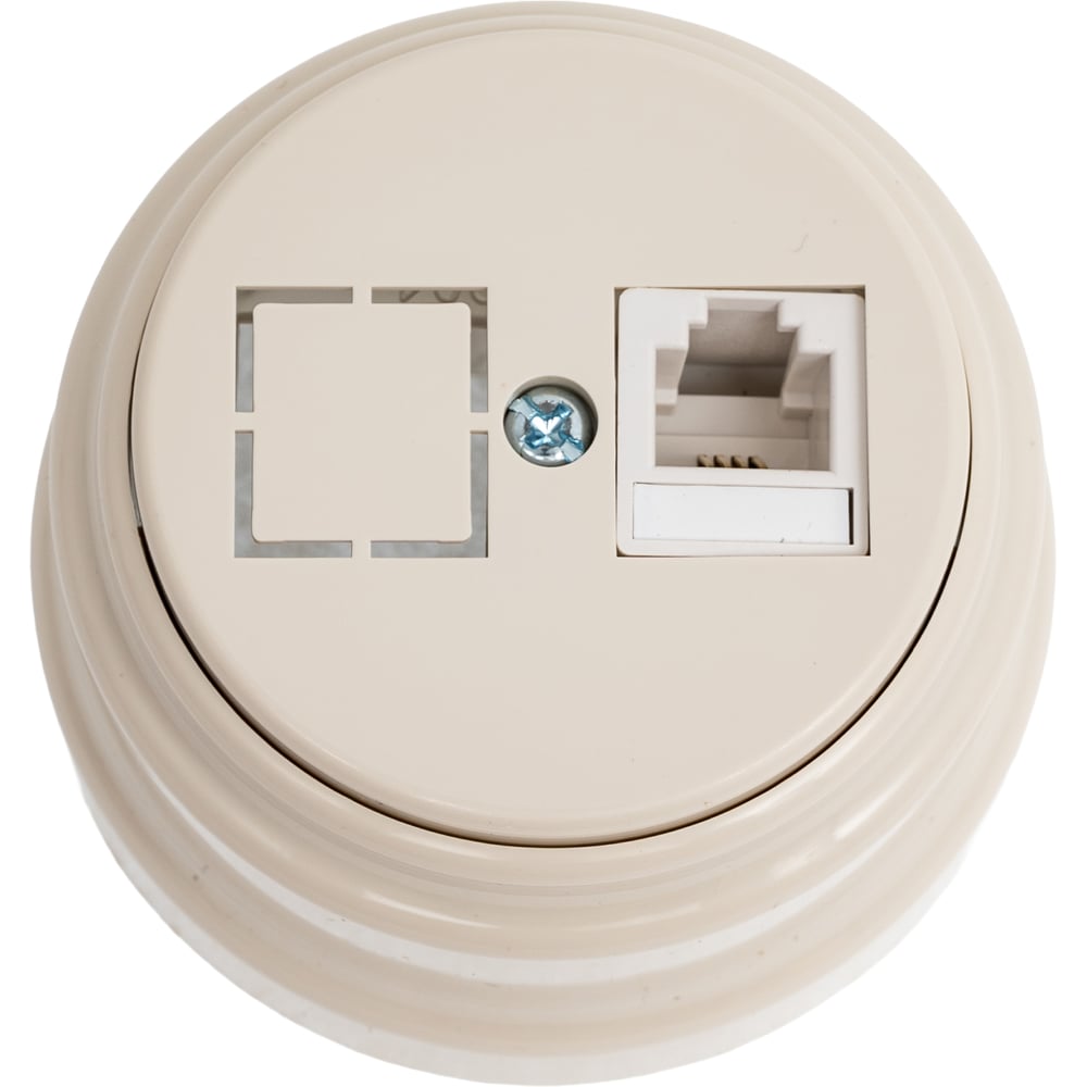 Изображение товара Телефонная розетка Bylectrica РЕТРО модуль ТР4-5201 бежевый накладная