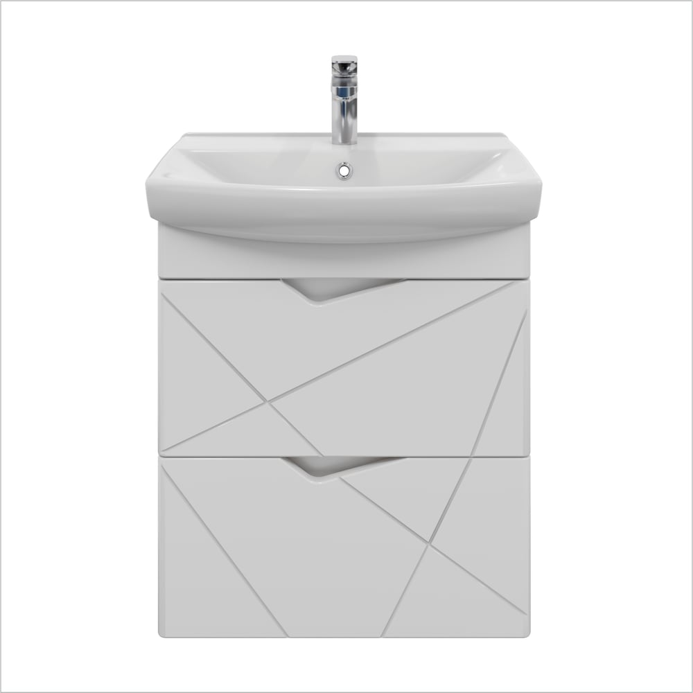 Изображение товара Подвесная тумба Sanstar Линни 60 с раковиной Клермонт 60, белая