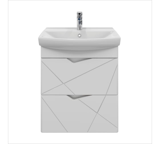 Изображение товара Подвесная тумба Sanstar линни 60, с раковиной клермонт 60 (комплект), белая 402.1-1.4.1.ККЛЕ